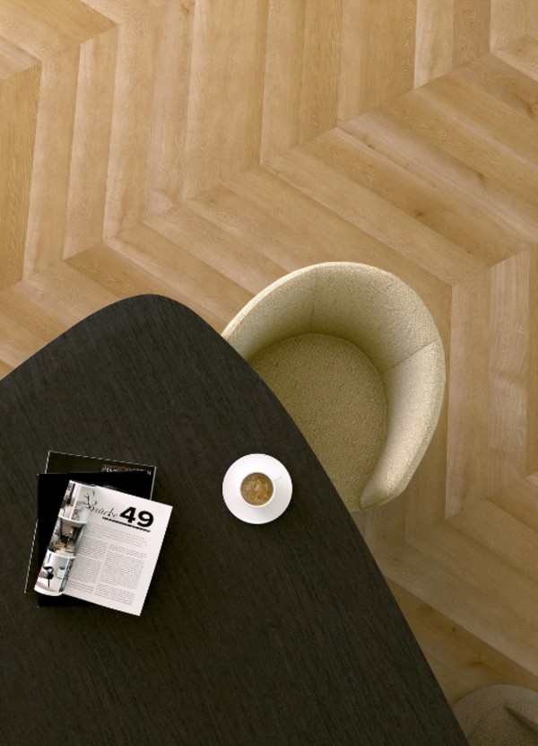 WPC flooring Clap!3D Hungarian Herringbone Pinna