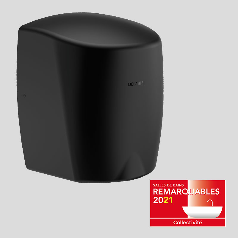 HIGHFLOW automatic air pulse hand dryer in matte black