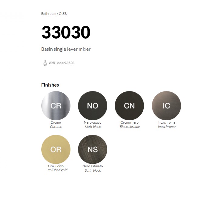 OT58 Basin single lever mixer