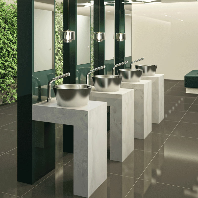 BINOPTIC chrome electronic basin taps and mixers